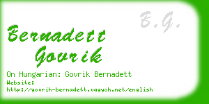 bernadett govrik business card